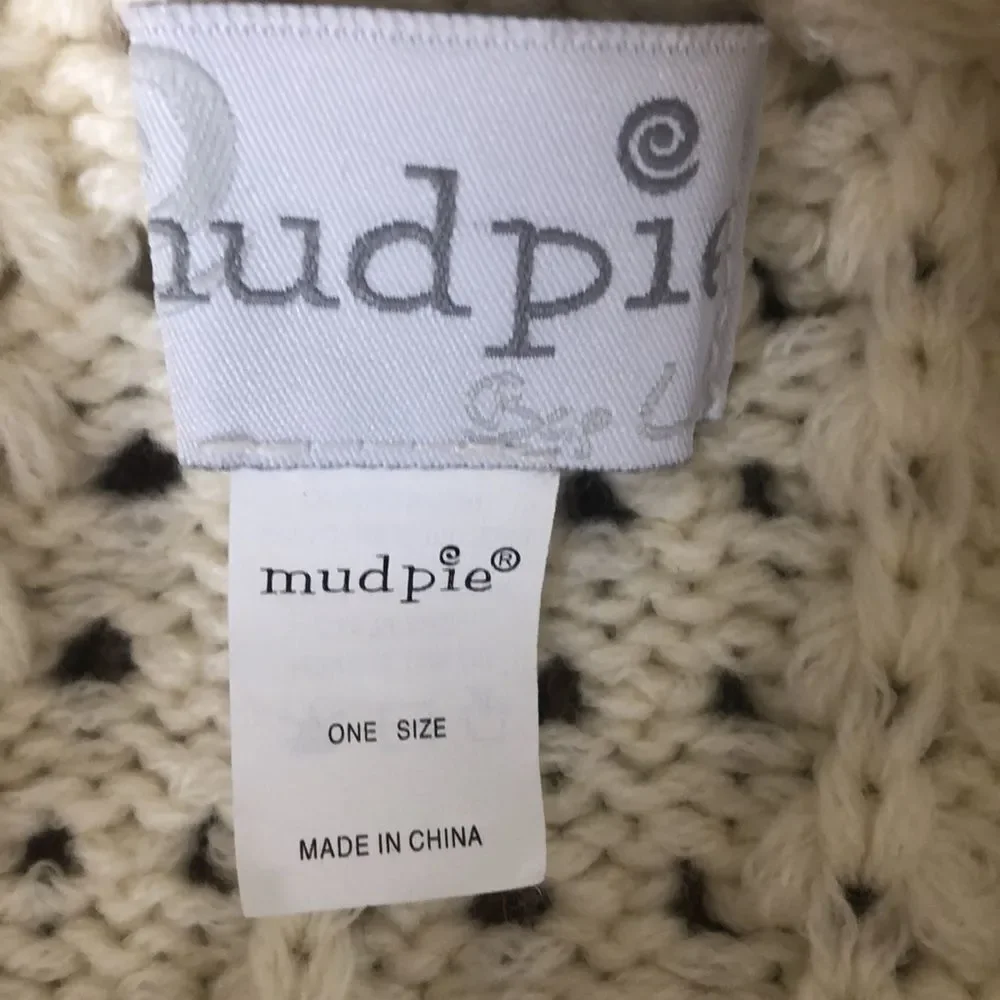 NEW Mud Pie Ivory Crochet Knit Wide Collar Sweater Vest Sz OS Cottagecore, Boho